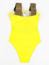 Stitch Detail Push Up One Piece Swimsuit