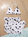 3pack Teen Girls Graphic Bikini Swimsuit Beach Skirt