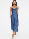 BIZwear Cowl Neck Solid Slip Dress