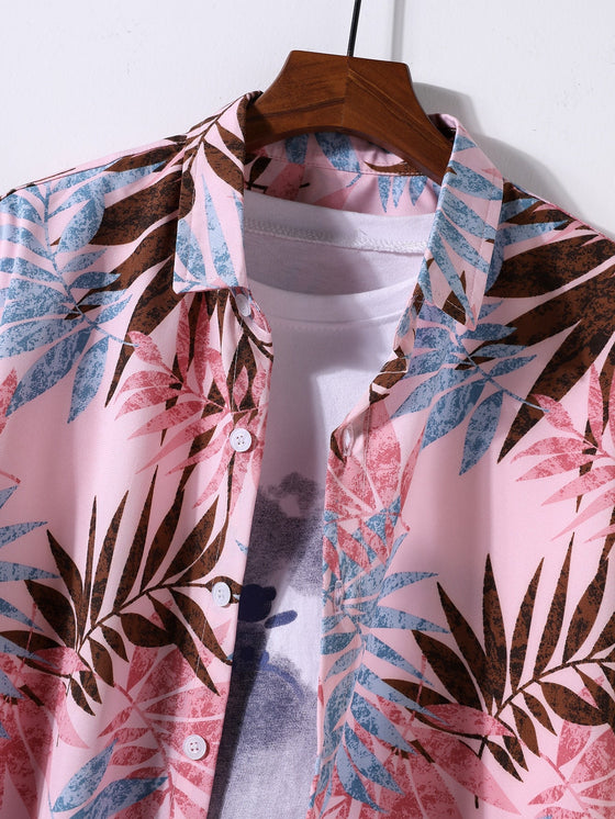 Men Random Tropical Print Shirt Without Tee