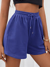 EZwear Drawstring Waist Patched Detail Shorts
