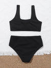 Girls Solid Bikini Swimsuit