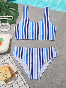  Girls Striped Bikini Swimsuit