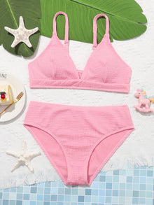  Teen Girls Plain Bikini Swimsuit