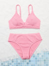 Teen Girls Plain Bikini Swimsuit