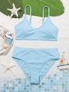 Teen Girls Plain Rib Bikini Swimsuit