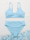 Teen Girls Plain Rib Bikini Swimsuit