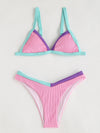 Color Block Triangle Bikini Swimsuit