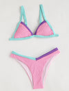 Color Block Triangle Bikini Swimsuit