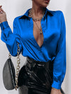 SXY Satin Solid Button Front Shirt