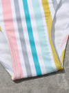 Girls Striped Hanky Hem Bikini Swimsuit