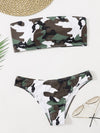 Camo Print Bandeau Bikini Swimsuit