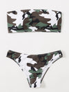 Camo Print Bandeau Bikini Swimsuit