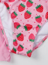 3pack Girls Strawberry Print Bikini Swimsuit Kimono