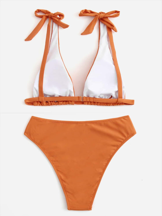 Knot Shoulder Bikini Swimsuit