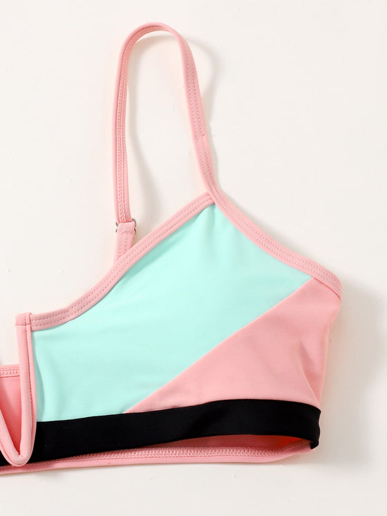 Color Block V Wired Bikini Swimsuit