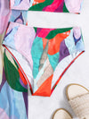 3pack Color Block Bikini Swimsuit Beach Skirt