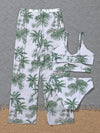 3pack Girls Palm Tree Print Wrap Bikini Swimsuit Cover Up Pants