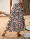 Allover Floral Print Frill Trim Skirt