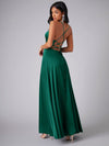 Crisscross Backless Wrap Satin Prom Dress