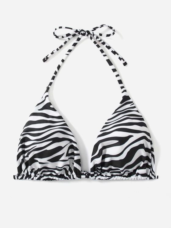 Plus Plain Halter Triangle Bikini Top