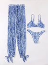 3pack Allover Print Bikini Swimsuit Cover Up Pants