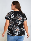 Plus V neck Floral Top