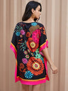 Mandala Print Notch Neck Tunic Dress