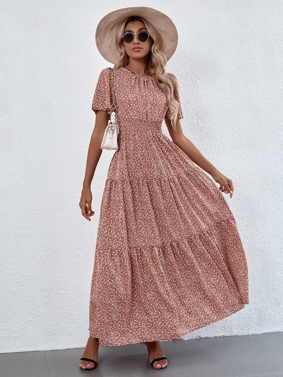 Ditsy Floral Ruffle Hem Maxi Dress