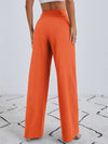 Solid Zip Up Wide Leg Pants