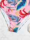 Tropical Print Ruffle Trim One Piece Swimsuit