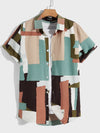 Men Colorblock Button Up Shirt