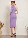 One Shoulder Ruched Bodycon Dress