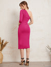 One Shoulder Ruched Bodycon Dress