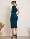 One Shoulder Ruched Bodycon Dress