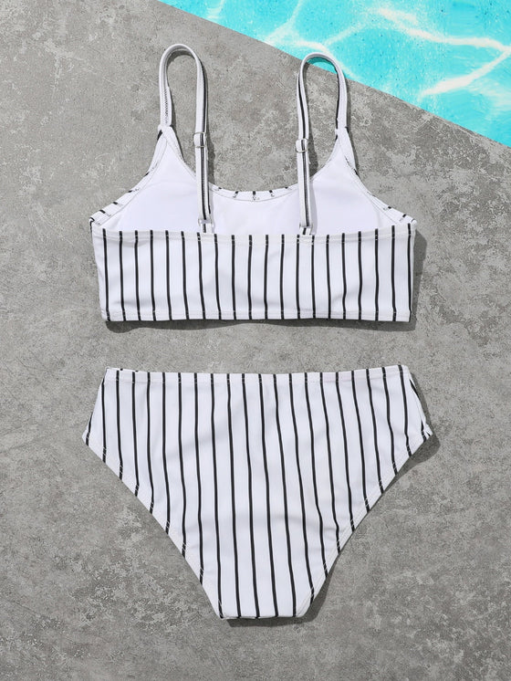 Girls Striped Bikini Swimsuit