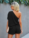 One Shoulder Batwing Sleeve Romper