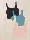 4pack Solid Crop Tank Top