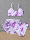 Girls Tie Dye Bikini Swimsuit With Beach Skirt