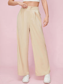  Zipper Fly Fold Pleated Pants