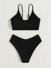 Plain Rib Bikini Swimsuit