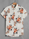 Men Drop Shoulder Floral Print Shirt