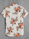 Men Drop Shoulder Floral Print Shirt