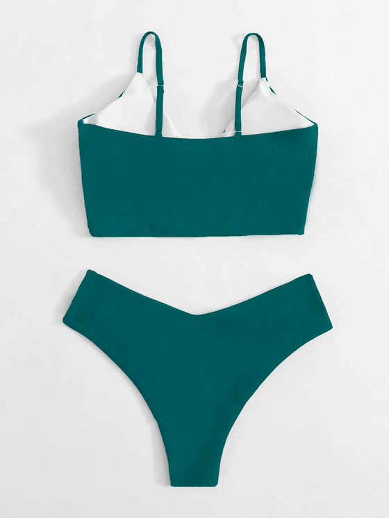 Surplice Neck Bikini Swimsuit