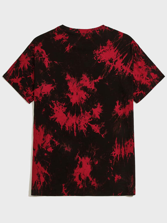 Men Letter Graphic Tie Dye Tee