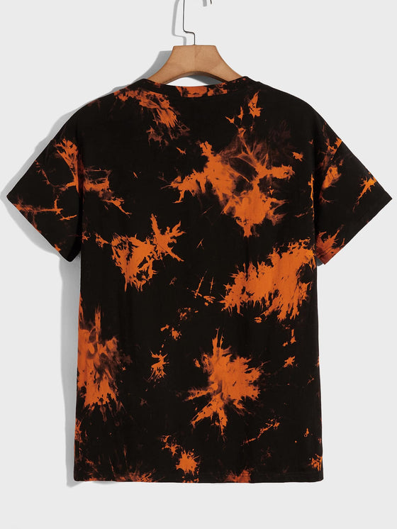 Men Letter Graphic Tie Dye Tee