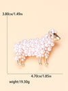 Faux Pearl Decor Sheep Brooch