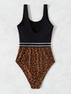 Leopard Print One Piece Swimsuit