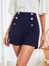 High Waist Fake Button Shorts