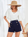 High Waist Fake Button Shorts